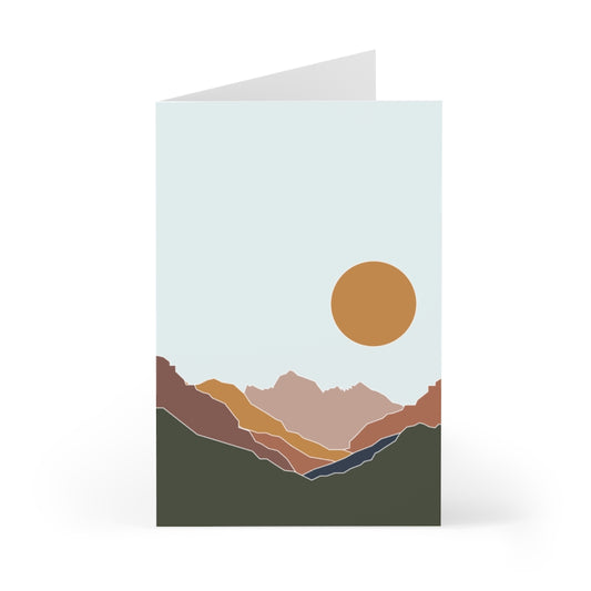 Sunset Mountains Greeting Cards