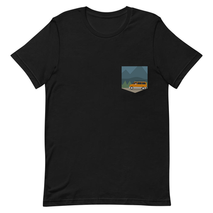 Jesus Drives An Astrovan (Black) Pocket T-Shirt
