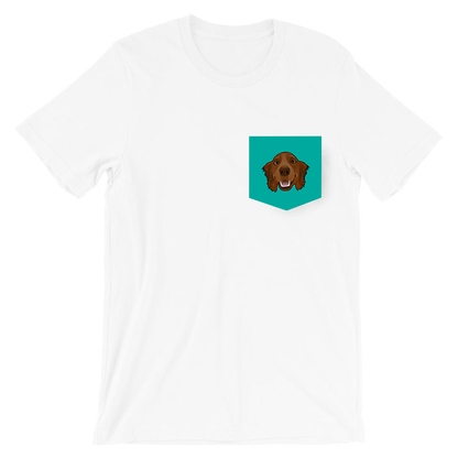 Golden Retriever (1 Pet - Face Only) Pocket T-Shirt